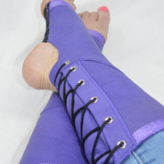 Beautiful Soft Purple Leather Trapeze Boots (Gaiters)